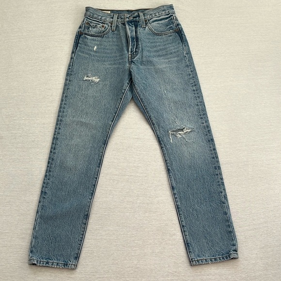 NWOT Levi 501 S Skinny, Can’t Touch This, Distressed, Denim jeans, size 25 - Picture 4 of 13